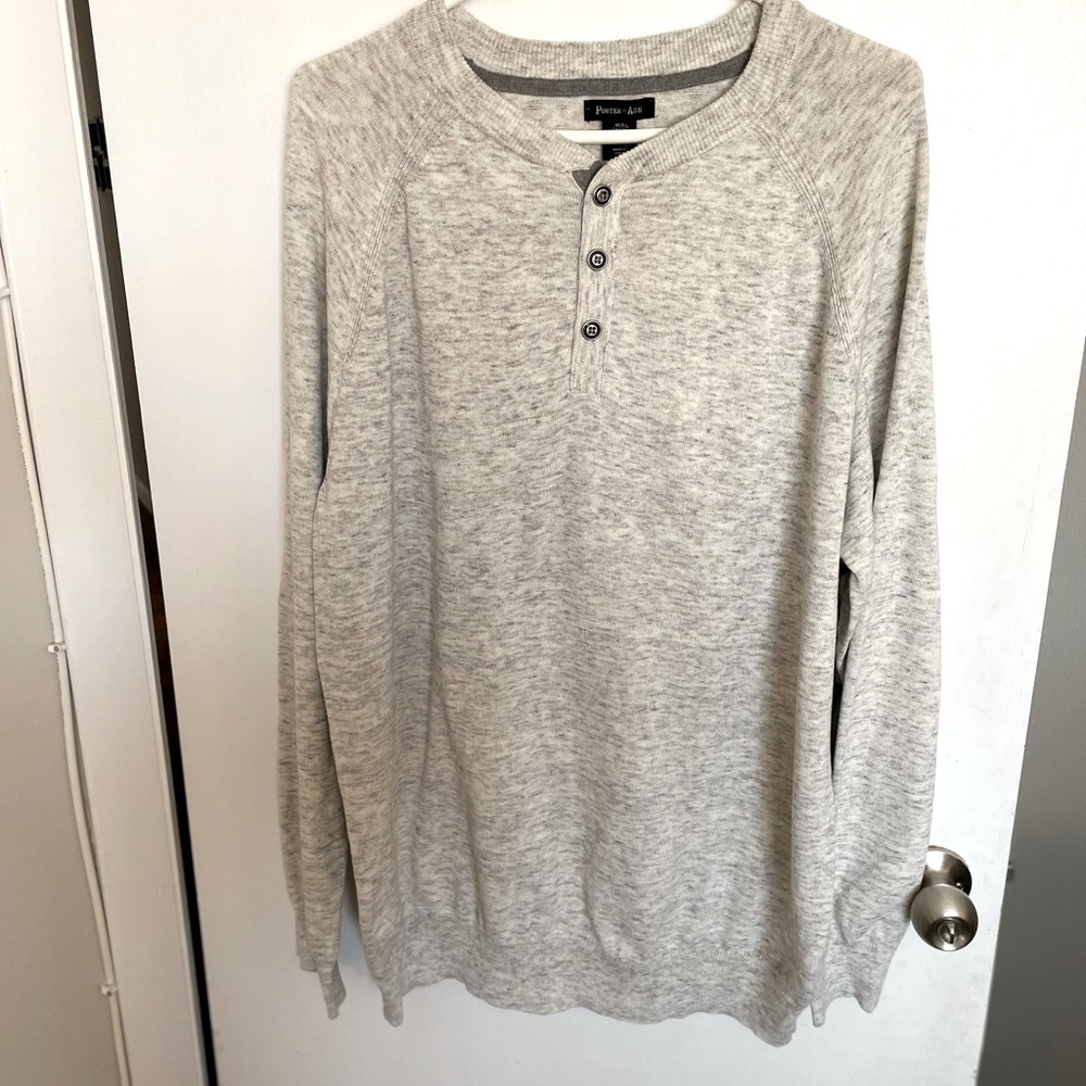 Porter+Ash Soft 1/4 Button Crewneck Sweater - Size L - Picture 4 of 13